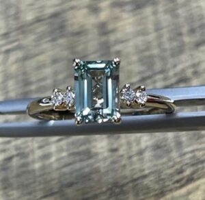TOPAZ SOLITAIRE WITH CLUSTER DIAMONDS